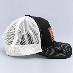 Gorra Trucker Personalizada de 6 Paneles con Parche de Cuero y Logotipo, Gorra de Malla con Cierre a Presión, Venta al por Mayor, Fabricante Vietnamita, OEM ODM, Fábrica de Gorras - Product Image 3