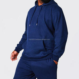 Survêtement d'hiver léger et chaud en molleton doux, coupe moderne, avec cordon de serrage, 100 % coton, style streetwear, motif uni, tendance - Product Image 1