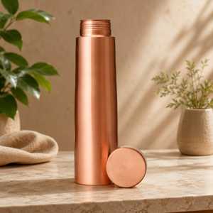 Leak proof Copper Finish <b>Flask</b> <b>Bottle</b> Reusable Copper <b>Bottle</b> with Leak proof Cap Travel Tumbler for Drinking Water High Quality - Product Image 3