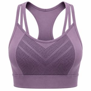 HMA SPORTS APPAREL Women's Navy <b>Blue</b> Racerback Sports <b>Bra</b> High Support Lightweight Seamless Breathable Mesh Panels Front - Product Image 5