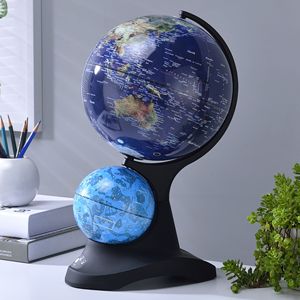 Globo Terrestre Alto 44,5 cm con Piccole Costellazioni, Base in Acrilico Nero, Prodotto Geografico - Product Image 4