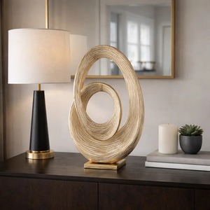 Abstract Geometric Sculpture Plant Fiber Handmade <b>Circular</b> Tabletop Decor Contemporary Art Living Room Decor - Product Image 1
