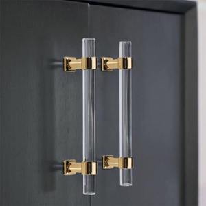 Modern Acrylic Door Pull <b>Knob</b> Drawer <b>Cabinet</b> Cupboard Kitchen Handle Drawer <b>Knobs</b> Hardware <b>Gold</b> Wardrobe Handles Furniture - Product Image 1