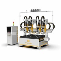 Routeur CNC multifonctionnel MS8-1212-4 avec ATC automatique pour la production de meubles, la découpe et la sculpture du bois massif