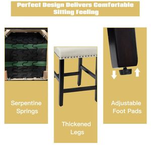 Taburetes de Cocina de 25 Pulgadas con Patas de Madera de Caucho - Product Image 6