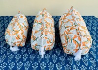 Sac de toilette en coton fait main, durable, réutilisable, écologique, avec fermeture éclair, grand, léger, vintage, résistant à l'eau