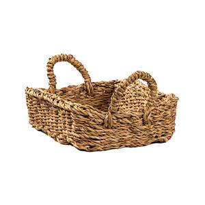 Cesta de frutas tejida de junco marino con asas, cesta de almacenamiento hecha a mano, venta al por mayor, ecológica, hecha en Vietnam - Product Image 3