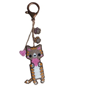 Eco Friendly Handmade <b>Key</b> <b>Chain</b> Christmas Ornament Glass Beaded Decoration Handmade Glass Keychain Holiday Decor Ornament - Product Image 5
