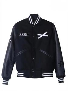 Veste universitaire unisexe brodée sur mesure avec col montant, coupe-vent et respirante, en tissu laine et polyester, style streetwear - Product Image 6