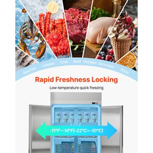Congelatore Commerciale in Acciaio Inox Larghezza 31,89 Pollici, Scongelamento Automatico, Congelatore Verticale con Doppia Porta, Capacità di Stoccaggio 32,1 Piedi Cubi - Product Image 2