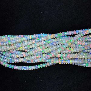 5mm 6mm 7mm 8mm Natural Flashy Ethiopian <b>Opal</b> Faceted Rondelle Beads Strands AAA Quality Multi <b>Fire</b> Welo <b>Opal</b> Gemstones Beads - Product Image 2