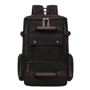 Sac à dos vintage en toile imperméable pour ordinateur portable, grande capacité, avec fermeture éclair, pour l'école, les voyages et les activités de plein air - Product Image 5