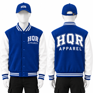 Chaquetas Varsity Personalizadas de Alta Calidad para Hombre, 100% Mezcla de Lana, Parches con Letras, Cierre a Presión, Hombros Caídos, Transpirables, de Secado Rápido, Estilo Urbano - Product Image 5