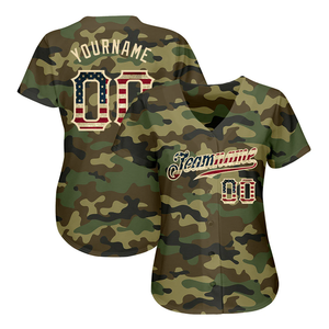 เสื้อเบสบอลลายพรางป่าไม้ ผ้าโพลีเอสเตอร์ระบายอากาศดี ติดกระดุมเต็มตัว สำหรับทีม  ปรับแต่งได้  ลุควินเทจ - Product Image 2