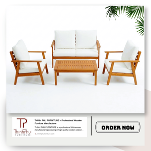 Monaco Sofa 3 seater <b>bench</b> Eco-friendly Outdoor Furniture Garden Acacia Wood Sofa Set Cushions <b>Foldable</b> for Hotels Villas - Product Image 4