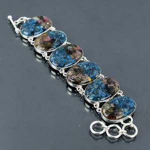 Copper Watermelon Tourmaline <b>Bracelet</b> Handmade 925 Sterling Silver <b>Adjustable</b> Unique Boho Jewelry Accessory - Product Image 2