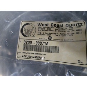 Tuyau isolant AMAT 0200-00071 200 MM EXT QTZ - Équipements et pièces semi-conductrices de renommée mondiale à la confiance de la communauté - Product Image 1