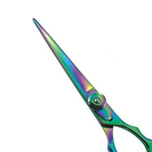 Ciseaux de coiffure professionnels en titane arc-en-ciel, acier inoxydable, fabrication au Pakistan. - Product Image 5