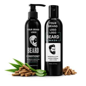 Shampooing et après-shampoing pour barbe bio pour hommes, marque privée OEM, rafraîchissant, nourrissant, hydratant, commandes en gros - Product Image 1