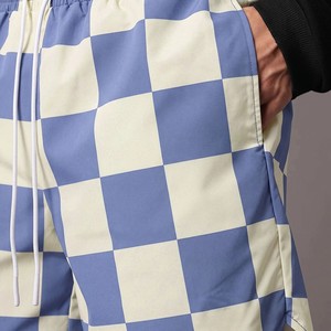 Nouvelle Arrivée Short de Bain Tendance pour Homme à Carreaux Taille Mi-Haute avec Poche et Cordon de Serrage Style Décontracté Motif Bleu Beige Séchage Rapide - Product Image 5