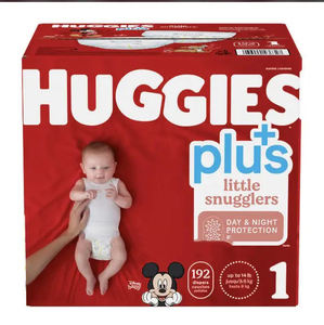 Couches pour bébé Huggies Little Snugglers, 92 unités (22-37 lbs), taille 5, prêtes à être expédiées - Product Image 1