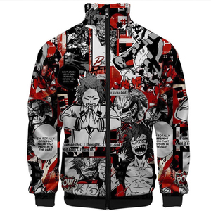 Blouson Bomber Homme Imprimé Personnage Anime Col Montant Zippé Décontracté Polaire Polyester Coupe Droite pour l'Automne - Product Image 4