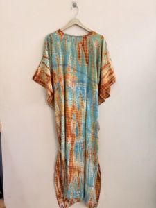 Caftán de Seda Reciclada Surtido, Vestido Maxi Vintage para Mujer, Vestido de Lujo Estilo Bohemio - Product Image 4