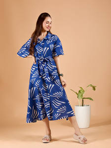 Vestido Midi Bohemio de Verano para Mujer, de Manga Corta, Estampado Floral, de Diseño de Lujo, Ecológico, de Georgette Natural, 100% Algodón Transpirable - Product Image 4