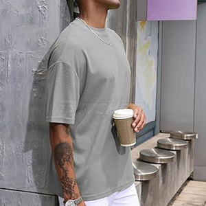 Camiseta Extra Grande para Hombre, Corte Holgado, Estilo Urbano Contemporáneo, Tela de Algodón Suave, Cómoda para Uso Diario Informal - Product Image 6
