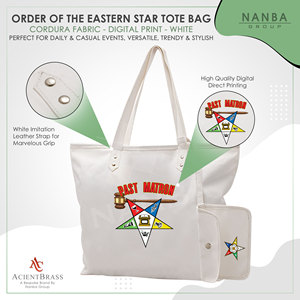 Bolso Tote de la Antigua Matrona de la Estrella Blanca del Este (OES) |   Bolsa de Mano Bordada con Cierre de Cremallera Impermeable Hecha a Medida - Product Image 4
