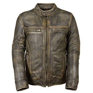 Veste slim fit à fermeture éclair pour homme, veste moto en cuir personnalisable, veste moto slim fit pour homme - Product Image 4
