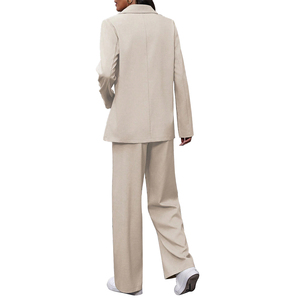 Regular Fit Casual Wedding Suit <b>Set</b> Breathable Office <b>Blazer</b> Ladies Work Dress Pant Comfortable Business Coat Button - Product Image 5