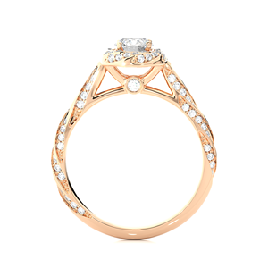 Anillo de Diamantes Naturales de Corte Redondo de Lujo Personalizado de 0.92CT en Oro Sólido de 18K, Diseño Elegante, Joyería de Boda para Mujer - Product Image 2
