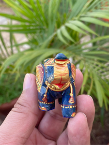 Hand Carved Hand Painted Eco-Friendly Lapis Lazuli <b>Elephant</b> Figurine Statue Lucky Gemstone Halloween Christmas <b>Decor</b> OEM ODM - Product Image 3