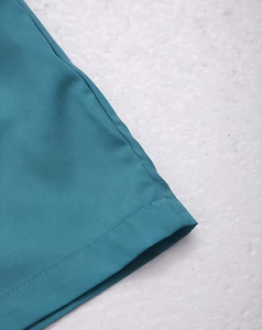 Men's Solid Color Short Sleeve Shirt Shorts Set Breathable Knitted Casual Summer Wear Light Blue Drawstring Pants Outfit Quick - Product Image 4