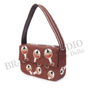 Nuevo Bolso de Mano de Diseño para Mujer, con Cuentas y Patrón Geométrico, de un Solo Hombro, para Novia, con Logotipo Personalizado, de Satén y Poliéster, a la Moda - Product Image 2