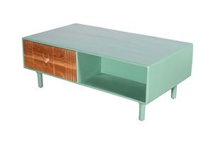 Mesa de Centro de Lujo Sage Groove, Mesa de Café de Madera Maciza con Vetas Naturales y Detalles Artísticos de Ranuras, Mesa Elegante - Product Image 3