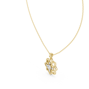 MINIMALIST LAB GROWN CUT DIAMOND <b>PENDANT</b> SET 18KT <b>SOLID</b> YELLOW <b>GOLD</b> RHODIUM PLATED ENGAGEMENT WEDDING PARTY VALENTINE GIFT - Product Image 1