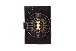 Genuine Leather <b>Journal</b> with Handmade Deckle Edge Paper Vintage Blank Spell Book Antique <b>Writing</b> Notebook for Travel Diary - Product Image 3