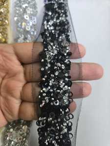 Chaîne de strass colorée et dense, garniture à dos plat à coudre, chaîne de cristaux pour mariage, applique brodée en ABS, colle pour vêtements - Product Image 5