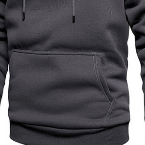<b>Men's</b> Solid <b>Grey</b> Pullover Hoodie Raglan Sleeve Drawstring Kangaroo Pocket Casual Winter <b>Sweatshirt</b> - Product Image 2