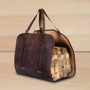Bolsa de Transporte para Leña de Cuero Genuino de Alta Calidad, Resistente y Portátil, para Chimenea, Modelo LLR-0151 - Product Image 6