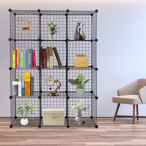 Organizzatore Modulare in Metallo a 12 Cubi, Scaffali Multifunzione in Rete Metallica, Unità di Stoccaggio Origami - Product Image 1