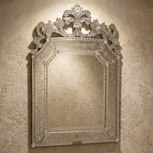 Miroir mural baroque vénitien de luxe | Miroir décoratif en verre de style antique avec cadre orné pour la décoration intérieure de la pièce, de l'hôtel et de la maison - Product Image 3