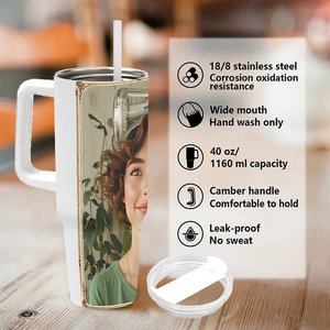 40oz Large Stainless Steel Tumbler <b>With</b> <b>Straw</b> For Office Use - Product Image 5