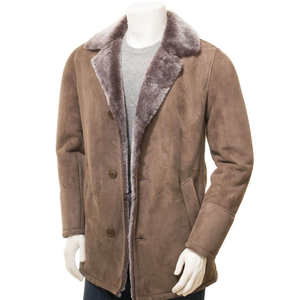 Abrigo de Invierno para Hombre, Estilo Urbano, Manga Larga, Color Sólido, Cuero Genuino, Cuello Camisero, Logotipo Personalizable, Impermeable y Resistente al Viento - Product Image 3