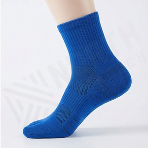 Blue 5 Toe Crew <b>Socks</b> Breathable Spandex Polyester <b>Running</b> Athletic Sports <b>Socks</b> for Adults Summer Wear - Product Image 3