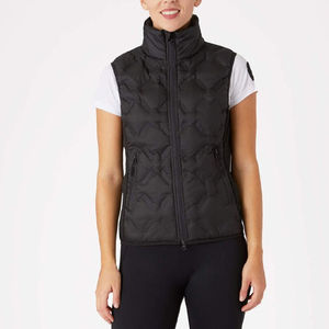 Chaleco Acolchado sin Mangas para Mujer, Color Sólido, con Capucha, Diseño Personalizado, Tres Bolsillos, Cierre de Cremallera - Product Image 2