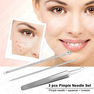 Professional 3 Piece Stainless Steel Acne Extractor Kit Blackhead Remover <b>Tools</b> with Protective Storage <b>Case</b> - Product Image 6