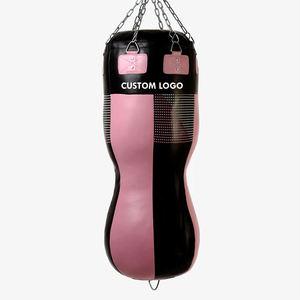 Heavy-Duty Leather EPE Filled Uppercut Punching Bags Boxing Equipment Black Pink Color Best Quality Shock Absorption Tear - Product Image 1